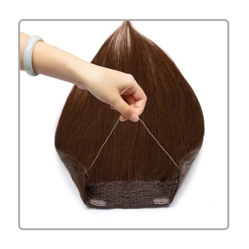 Haarverlängerungen, 14-22 Zoll Goldbraun Schwarz Haarfarbe Unsichtbare Micro Loop Echthaarverlängerungen Gerade Schussbindung for Frauen Tape-In-Haarverlängerungen Echthaar(Light brown,22 inch) von RYUQW3RE