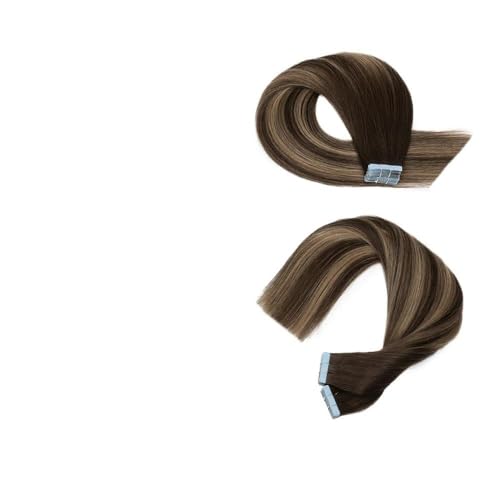 Haarverlängerungen, Gerade Tape-In-Echthaarverlängerungen, 100% echtes Remy-Echthaar, Hautschuss, selbstklebend, for Aufkleben, Salonqualität for Damen Tape-In-Haarverlängerungen Echthaar(Bronde ombr Haarverlängerungen, Gerade Tape-In-Echthaarverlängerungen, 100% echtes Remy-Echthaar, Hautschuss, selbstklebend, for Aufkleben, Salonqualität for Damen Tape-In-Haarverlängerungen Echthaar(Bronde ombr von RYUQW3RE