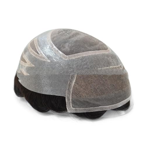 Männer Bun Perücke All-Echt-Perücke, echte Perücke, Herren-Haarblock-Kopfbedeckung, stark und langlebig, lebensecht Perücke für Männer von RYUQW3RE