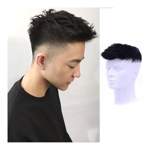 Männer Bun Perücke Herren-Perücke, hübsch, großes Rückenhaar, Neuauflage, unsichtbare und spurlose Simulation von Kopfhaar, verstärkte Kopfbedeckung Perücke für Männer(Airplanenosereissueblock) von RYUQW3RE