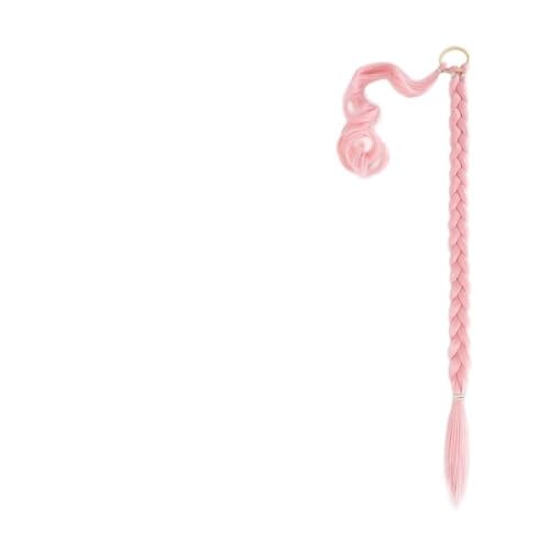 Pferdeschwanzverlängerung, Perücke, Pferdeschwanz, Damen-Stil, gewickeltes Haar, handgewebte synthetische Pferdeschwanz-Perücke Kunsthaar(Pink,30inches(80cm)) von RYUQW3RE