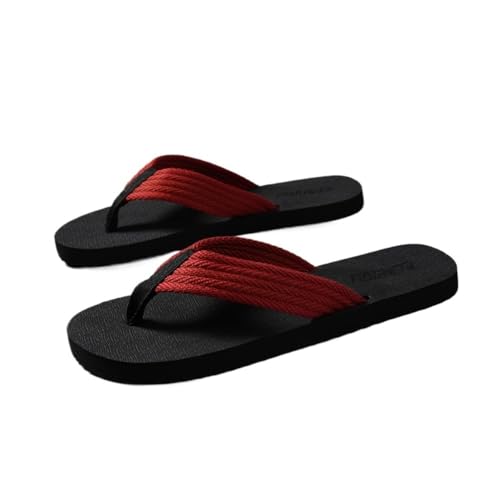 RYUQW3RE Sandalen, Atmungsaktive Flip-Flops for Herren – schnelltrocknende Outdoor-Sandalen for den Sommerstrand und die Freizeit Hausschuhe(Red,45 EU) von RYUQW3RE