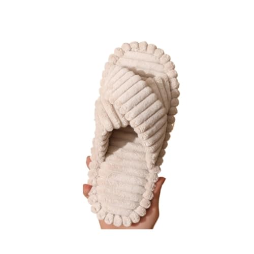 RYUQW3RE Sandalen, Aus Plüschbaumwolle – Weiche Hausschuhe For Damen Hausschuhe(Khaki,43 EU) von RYUQW3RE