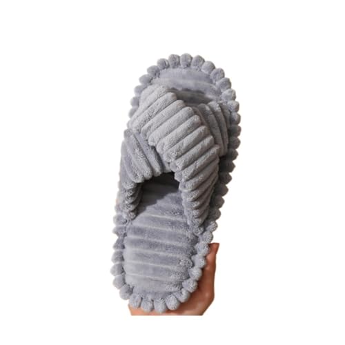 RYUQW3RE Sandalen, Aus Plüschbaumwolle – Weiche Hausschuhe For Damen Hausschuhe(Lightgray,36 EU) von RYUQW3RE