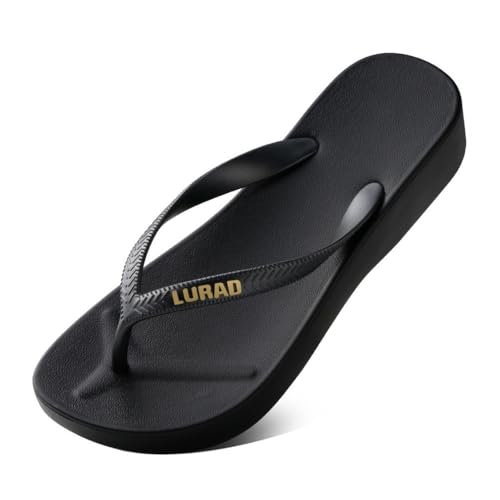 RYUQW3RE Sandalen, Damen Flip Flops – Strandsandalen mit Clip-On-Design for den Sommerurlaub Hausschuhe(Black,36 EU) von RYUQW3RE