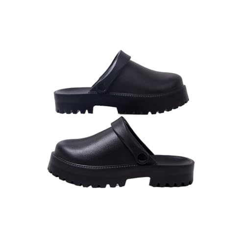 RYUQW3RE Sandalen, Damen-Slidesandalen mit dicker Sohle – bequeme Outdoor-Hausschuhe Hausschuhe(Black,41 EU) von RYUQW3RE