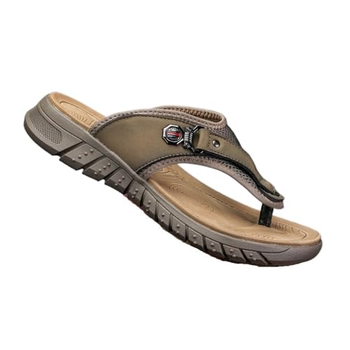 RYUQW3RE Sandalen, Herren Flip-Flops – Weiche Strandsandalen for Sommer-Outdoorsport Hausschuhe(Khaki,42 EU) von RYUQW3RE