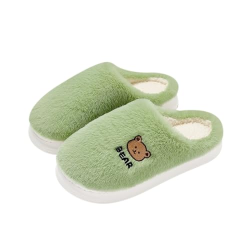 RYUQW3RE Sandalen, Plüsch-Winterhausschuhe for Damen – gemütliche, pelzige Hausschuhe for warme Innenräume Hausschuhe(Green,41 EU) von RYUQW3RE