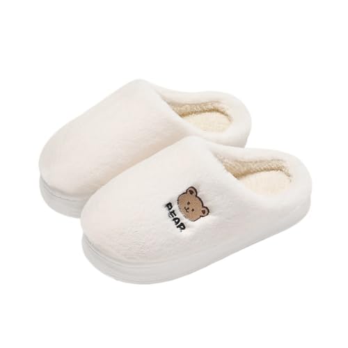 RYUQW3RE Sandalen, Plüsch-Winterhausschuhe for Damen – gemütliche, pelzige Hausschuhe for warme Innenräume Hausschuhe(White,40 EU) von RYUQW3RE
