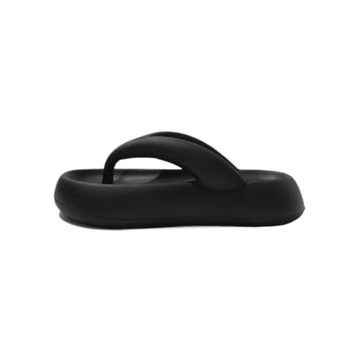 RYUQW3RE Sandalen, Schwarze Flip-Flops mit dicker Sohle for Damen – Sommer-Strand-Hausschuhe Hausschuhe(39 EU) von RYUQW3RE