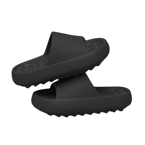 RYUQW3RE Sandalen, Sommer-Badezimmerpantoffeln mit dicker Sohle – Bequeme Hausschuhe for drinnen und draußen Hausschuhe(Black,41 EU) von RYUQW3RE