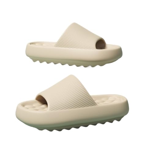 RYUQW3RE Sandalen, Sommer-Badezimmerpantoffeln mit dicker Sohle – Bequeme Hausschuhe for drinnen und draußen Hausschuhe(Khakis,43 EU) von RYUQW3RE