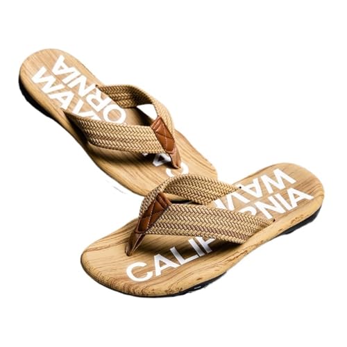 RYUQW3RE Sandalen, Sommer-Flip-Flops for Herren – Atmungsaktive Strandsandalen for Outdoor & Meer Hausschuhe(Khaki,41 EU) von RYUQW3RE