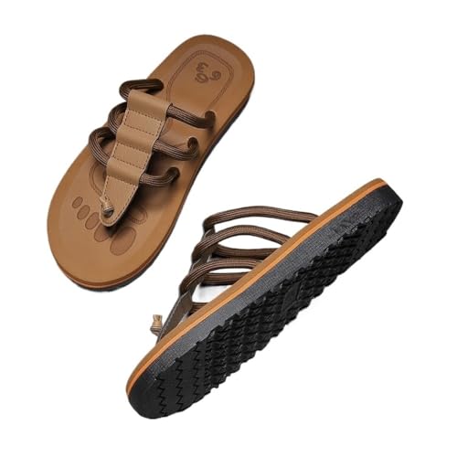 RYUQW3RE Sandalen, Sommer-Flip-Flops for Herren – Leichte EVA-Strandsandalen & Freizeit-Hausschuhe Hausschuhe(Khaki,40 EU) von RYUQW3RE