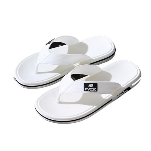 RYUQW3RE Sandalen, Sommer-Flip-Flops for Herren – verschleißfeste Hausschuhe for Spazierengehen im Freien Hausschuhe(White,38 EU) von RYUQW3RE
