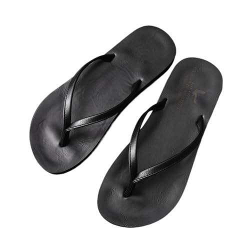 RYUQW3RE Sandalen, Unisex Sommer Flip Flops - Leichte Strandsandalen for Damen und Herren Hausschuhe(Black,38 EU) von RYUQW3RE