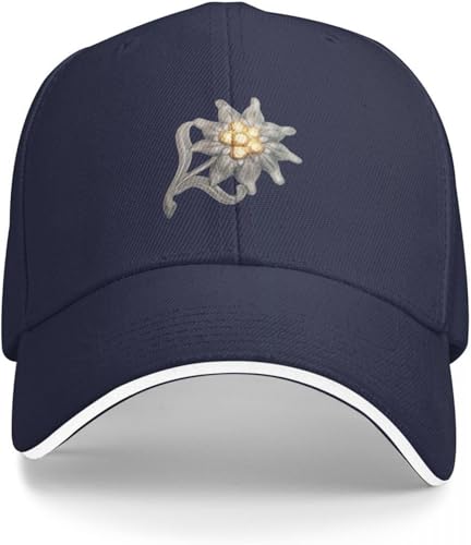 Baseballkappe Snapback-Sonnenhut Edelweiß Symbol der Deutschen Truppen Gebirgstruppen Baseballkappe Strandtasche Sonnenkappe Trucker-Hüte Elegante Damenhüte Herren-Hip-Hop-Geburtstagsgeschenk von RYVOWETP