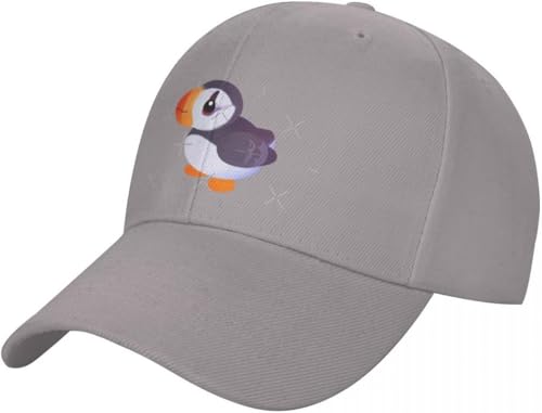 Baseballkappe Snapback Sonnenhut Happy Puffin Baseballkappe für Männer und Frauen Hut mit Schirm Blau Polo Hip-Hop Geburtstagsgeschenk von RYVOWETP