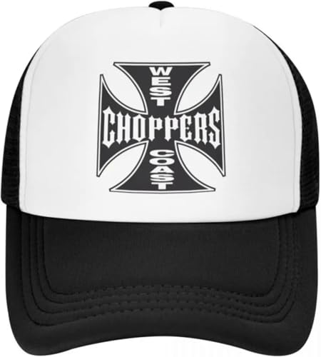 Baseballkappe Snapback Sonnenhut für Damen und Herren verstellbare Trucker-Mütze verstellbare Snapback Custom West Coast Iron Cross Choppers Spring Hip Hop Geburtstagsgeschenk von RYVOWETP