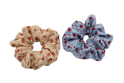 2 Stück dicke, nahtlose Haargummis, für Damen und Herren, elastisch, Pferdeschwanz-Halter, Haar-Accessoires, keine Beschädigung, Blumen, A01 von RYZGOJV