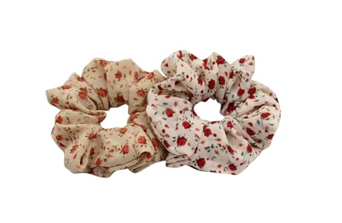 2 Stück dicke, nahtlose Haargummis, für Damen und Herren, elastisch, Pferdeschwanz-Halter, Haar-Accessoires, keine Beschädigung, Blumen, A02 von RYZGOJV