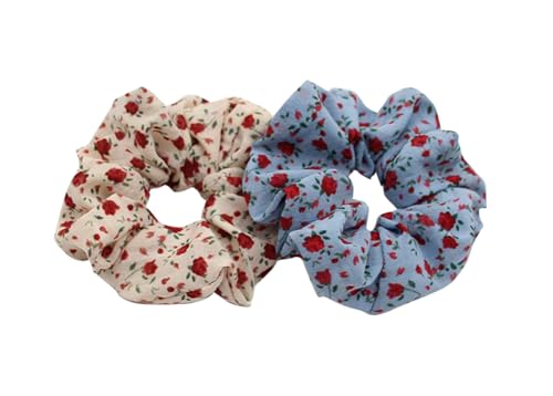 2 Stück dicke, nahtlose Haargummis, für Damen und Herren, elastisch, Pferdeschwanz-Halter, Haar-Accessoires, keine Beschädigung, Blumen-A03 von RYZGOJV