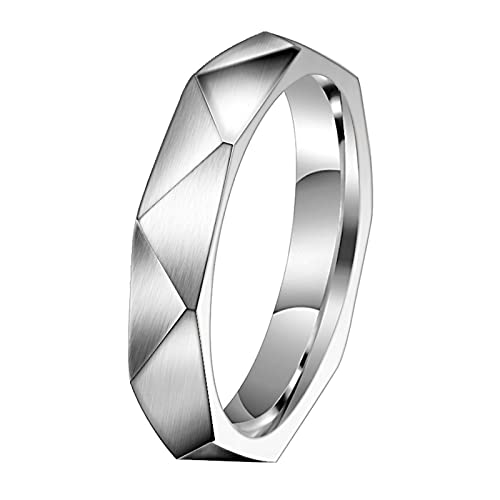 RZRPYFMM 6Mm Edelstahlring Männer Und Frauen Einfacher Wilder Ring Gothic Punk Motorrad Fahrrad Verlobungsring Schmuck,Silber,10 von RZRPYFMM