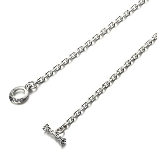 RZRPYFMM Männer Und Frauen Mode S925 Sterling Silber 4Mm Kreuz Link Kette, Gothic Vintage Halskette,Silber,60cm（23.6"） von RZRPYFMM