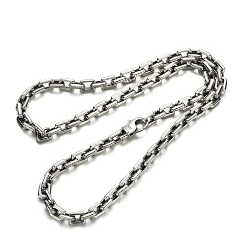 RZRPYFMM Männer Und Frauen Mode S925 Sterling Silber Kreuz Kette, Gothic Vintage 7Mm Halskette,Silber,65cm（25.5"） von RZRPYFMM