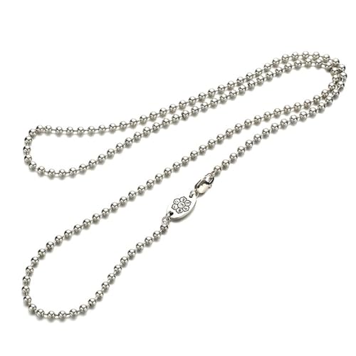 RZRPYFMM Männer Und Frauen Mode S925 Sterling Silber Runde Perle Halskette, Gothic Vintage 3Mm Halskette,Silber,70cm（27.5"） von RZRPYFMM