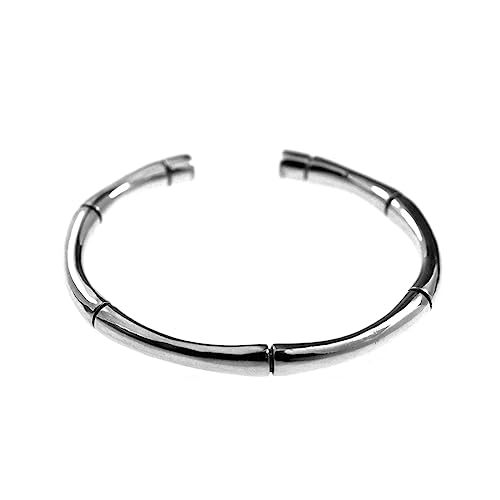 RZRPYFMM S925 Sterling Silber Bambus-Armband, Männer Und Frauen Paare Vintage Sterling Silber-Armband,Silber,18cm~22cm von RZRPYFMM