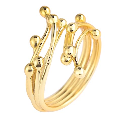 RZRPYFMM S925 Sterling Silber Gekreuzt Unregelmäßige Damen Ring, Personalisierte Sterling Silber Ring,Silber,7 von RZRPYFMM