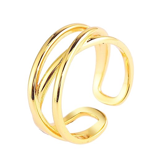 RZRPYFMM S925 Sterling Silber Gekreuzten Kreis Damen Ring, Nische Design Sterling Silber Ring,Silber,7 von RZRPYFMM