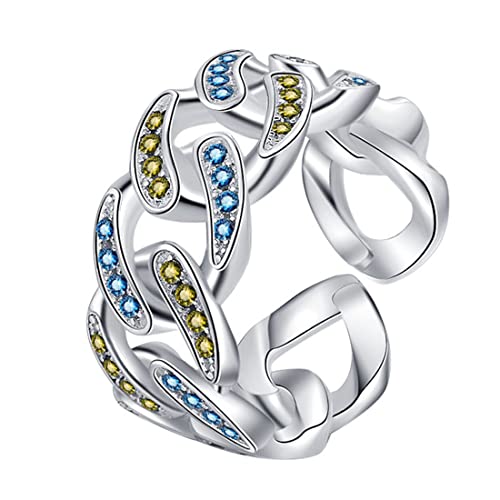 RZRPYFMM S925 Sterling Silber Halskette Blume Diamant Damen Ring, Hip Hop Sterling Silber Ring, 12, Silver, Crystal RZRPYFMM S925 Sterling Silber Halskette Blume Diamant Damen Ring, Hip Hop Sterling Silber Ring, 12, Silver, Crystal von RZRPYFMM