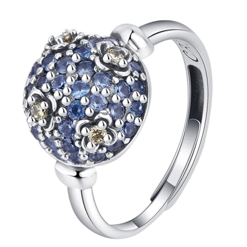 RZRPYFMM S925 Sterling Silber Mode Personalisierte Diamant-Ring Für Frauen, Feines Design Sterling Silber Ring,Silber,8 von RZRPYFMM