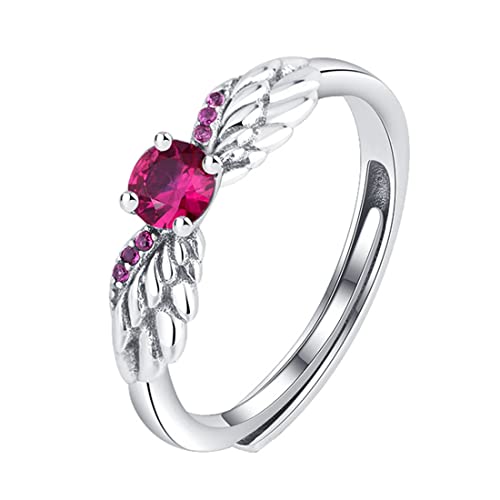 RZRPYFMM S925 Sterling Silber Rosa Edelstein Frauen Ring, Eine Stilvolle Personalisierte Sterling Silber Ring,Silber,11 von RZRPYFMM