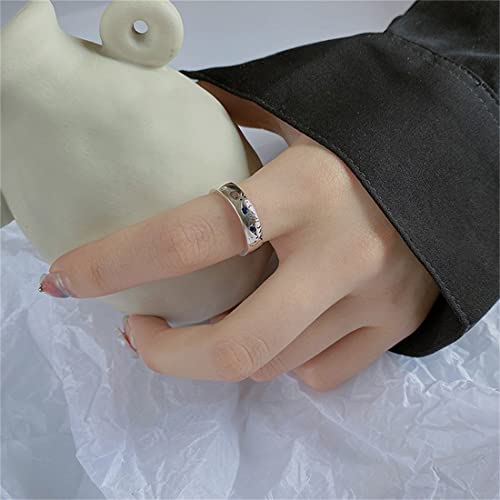 RZRPYFMM S925 Sterling Silber Vintage Blaue Augen Ring Für Männer Und Frauen, Personalisierte Offene Sterling Silber Ring,Silber,11 von RZRPYFMM