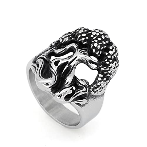RZRPYFMM Wikinger Baum Des Lebens Ring Nordische Mythologie Herren Edelstahl Norwegen Yggdrasil Baum Des Lebens Amulett Ring Wikinger Schmuck,Silber,10 von RZRPYFMM