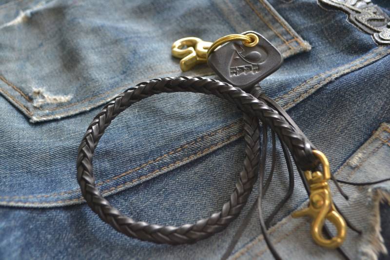 Echtes Leder Herren Schwere Handgemachte Geflecht Brieftasche Kette Schwarzen Gürtel Neu von RaakHandcraft