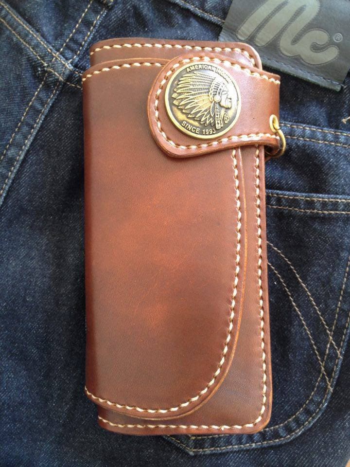 Handgefertigte Echtleder Lange Brieftasche Mit Geflochtenem Leder Messing von RaakHandcraft