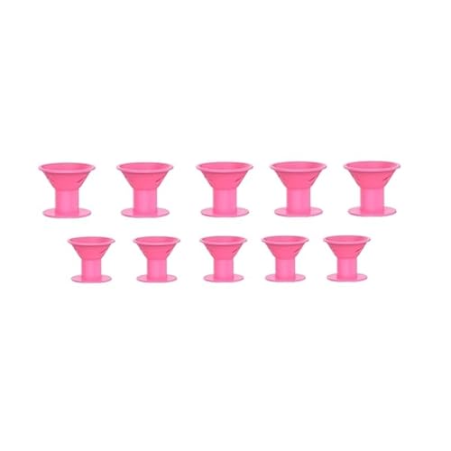 Lockenwickler 10Pcs Weiche Gummi Silikon Heatless Haar Curler Twist Haar Rollen Clips Keine Wärme Haar Locken DIY Haar Styling Werkzeuge for Mädchen Papilotten (Color : 10pcs pink(5S 5L)) von RaamKa