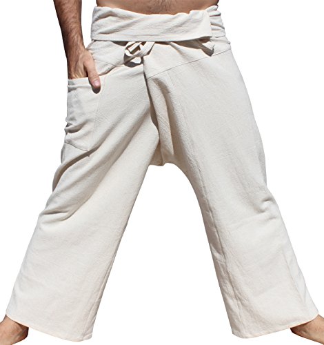 Raan Pah Muang Damen Hose Gr. Small, Natural Undyed Cream von RaanPahMuang