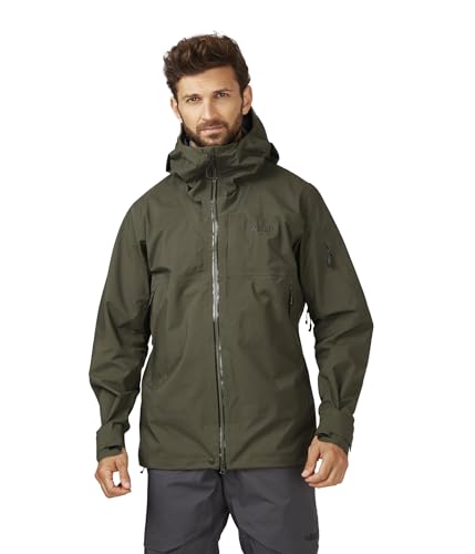 RAB Herren Khroma Diffuse GTX Jacke GORE-TEX Wasserdicht Atmungsaktiv Mantel für Skifahren & Bergsteigen, Armee, Large von Rab