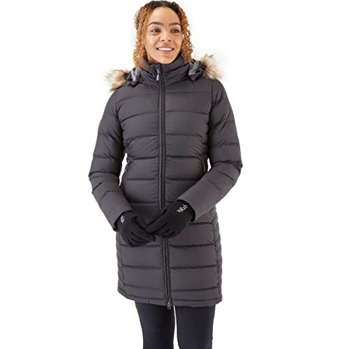 RAB W Deep Cover Parka Schwarz, Damen Daunen Wintermantel, Größe 08 - Farbe Black von Rab