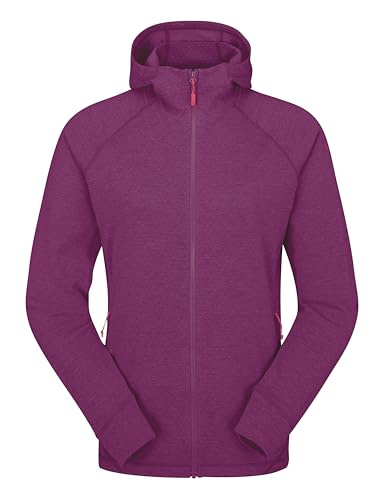 Rab Damen Nexus Hoody - Full-Zip Leichte Fleecejacke zum Wandern & Klettern, mulberry, M von Rab