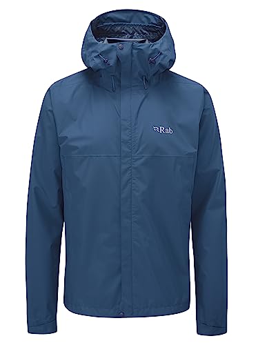 Rab Downpour Eco Herren-Jacke, wasserdicht, atmungsaktiv, zum Wandern, Trekking, Klettern, denim, S von Rab