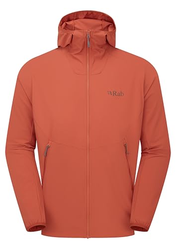 Rab Herren Borealis Hoody Jacke - Leichter wasserabweisender Mantel zum Wandern & Klettern, Rot - Tuscan Red, XL von Rab