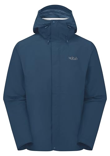 Rab Herren Downpour Jacke - Leichter wasserdichter Kapuzenmantel zum Wandern & Trekking, Tempest Blau, L Rab Herren Downpour Jacke - Leichter wasserdichter Kapuzenmantel zum Wandern & Trekking, Tempest Blau, L von Rab