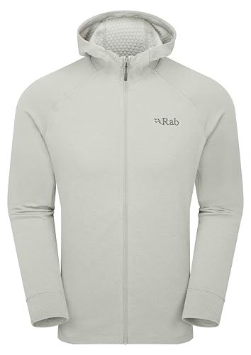 Rab Nexus Hoody Herren Fleecejacke mit durchgehendem Reißverschluss zum Wandern und Klettern, Helles Zink, Large von Rab