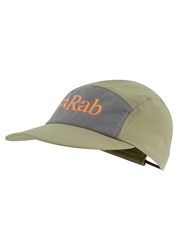 Rab Talus 5-Panel-Kappe – leichte, atmungsaktive Mütze für Trailrunning und Wandern, Helles Khaki/Graphen, Einheitsgröße von Rab